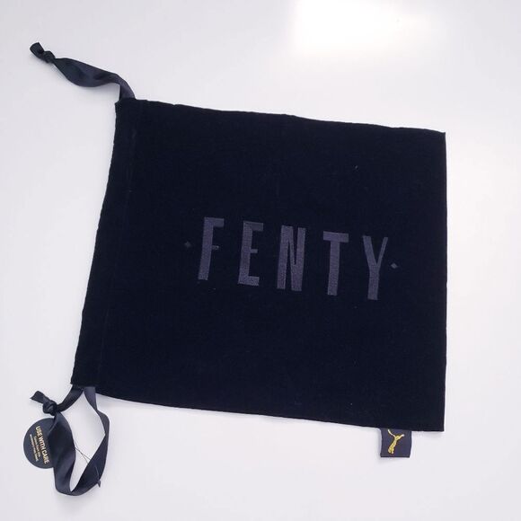 Fenty Black Velvet Drawstring Ribbon Bag - Picture 1 of 4